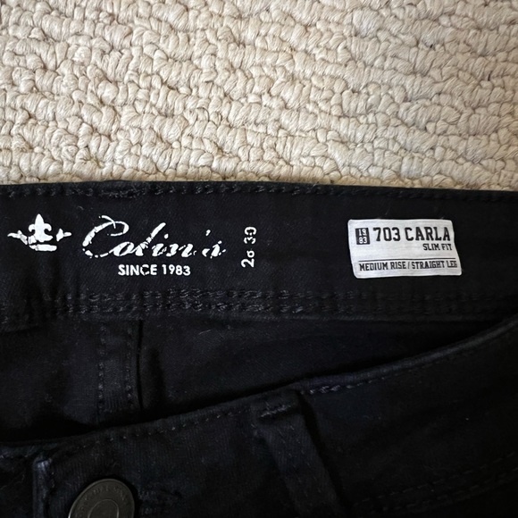 Colin’s Cotton Black Jeans Pants Slim Fit 28 / 30 Medium Rise Straight Leg - Picture 2 of 13
